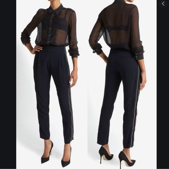 A.L.C. Andrea Lieberman Zipper SMITH Navy Trousers size 2 - Picture 1 of 7